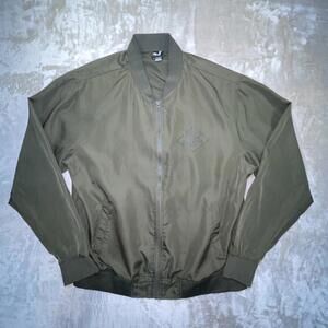 Stone Brewing Bomber Jacket Men's Size XL Army Green Full Zip Lightweight